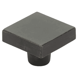 1-1/4" Rustic Modern Square Cabinet Knob, Flat Black Bronze Main - Image