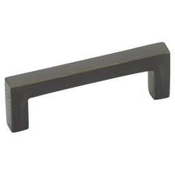 8" Rustic Modern Rectangular Cabinet Pull, Flat Black Bronze Main - Image