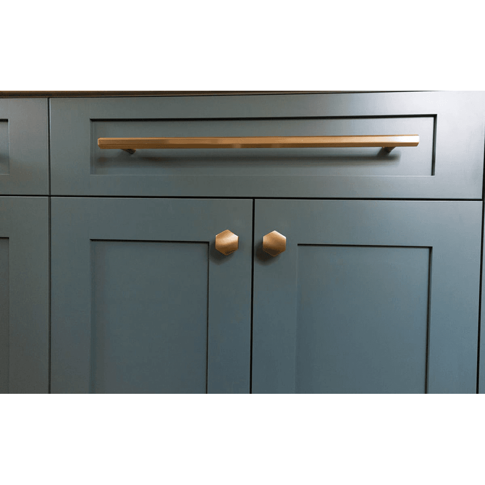 8" Mod Hex Cabinet Pull, Satin Brass Alt 1 - Image