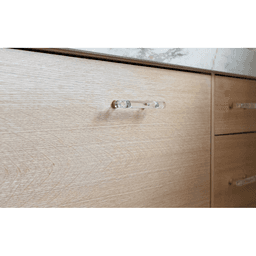 4" Modern Glass Bar Cabinet Pull, Satin Brass Alt 1 - Image