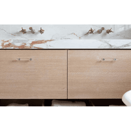 4" Modern Glass Bar Cabinet Pull, Pewter Alt 2 - Image