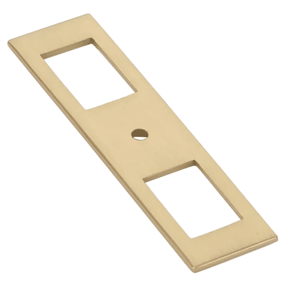 4" Modern Cabinet Backplate for Knob, Satin Brass Main - Image