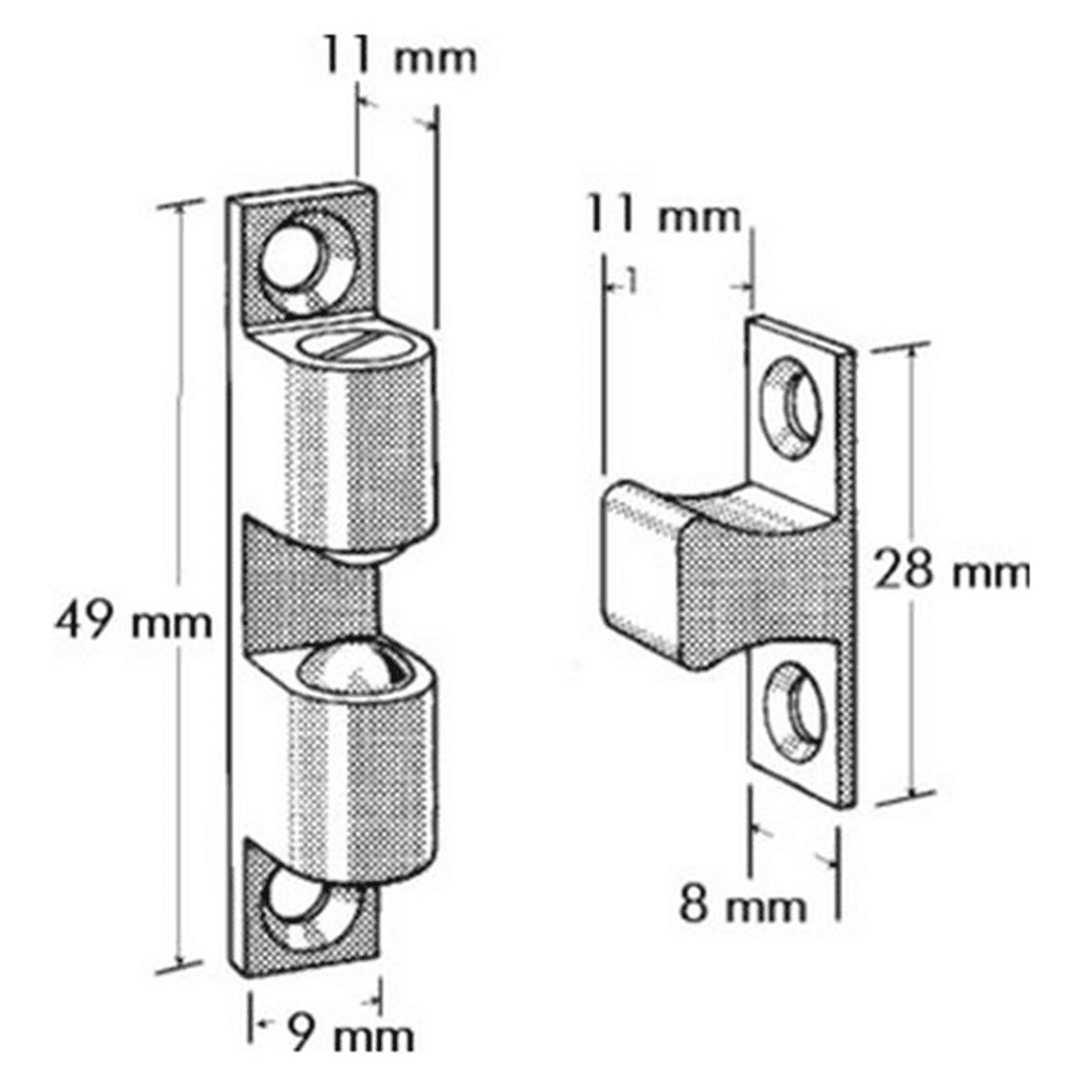 1012 Tension Ball Catch, Dull Brass - Alt Image 1