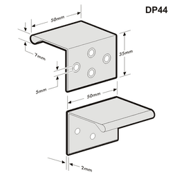 Epco 50mm Edge Pull in Polished Chrome - Side View