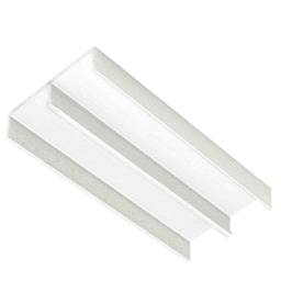 Clear anodized finish sliding upper guide for 3" wood bypass doors