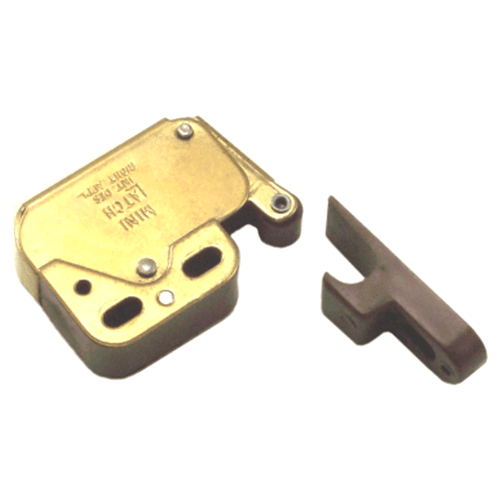 505 Mini Non-Magnetic Push/Touch Latch, Brass Plated - Main Image