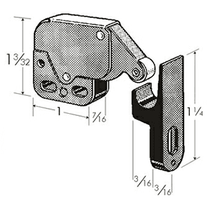 505 Mini Non-Magnetic Push/Touch Latch, Brass Plated - Alt Image 1