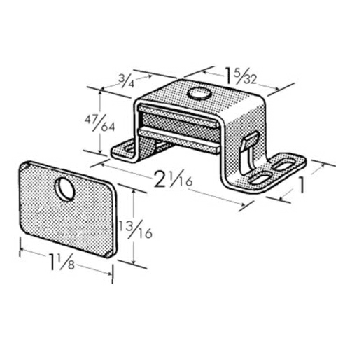 591 Double Magnetic Catch, Aluminum - Alt Image 1