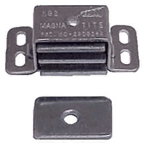 47/64" Single Magnetic Catch with Strike Plate, Aluminum Main - Image