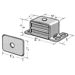 592 Magnetic Catch with Screw/Strike, Aluminum - Alt Image 1