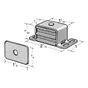 592 Heavy-Duty Magnetic Catch, Aluminum Polybag - Alt Image 1