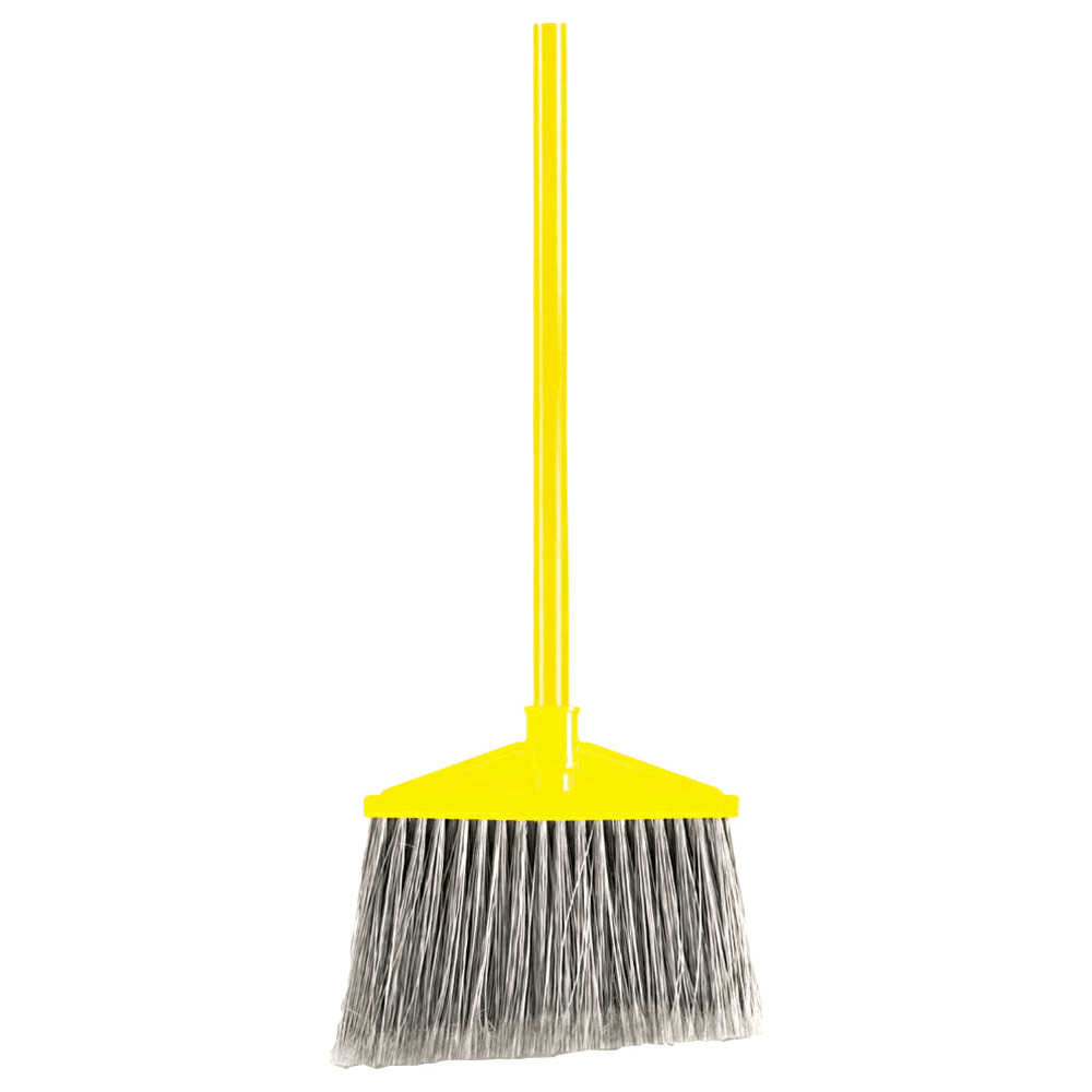 Rubbermaid 46-7/8" Angled Large Broom with Handle, Gray/Yellow Main - Image