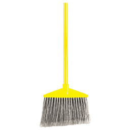 Rubbermaid 46-7/8" Angled Large Broom with Handle, Gray/Yellow Main - Image