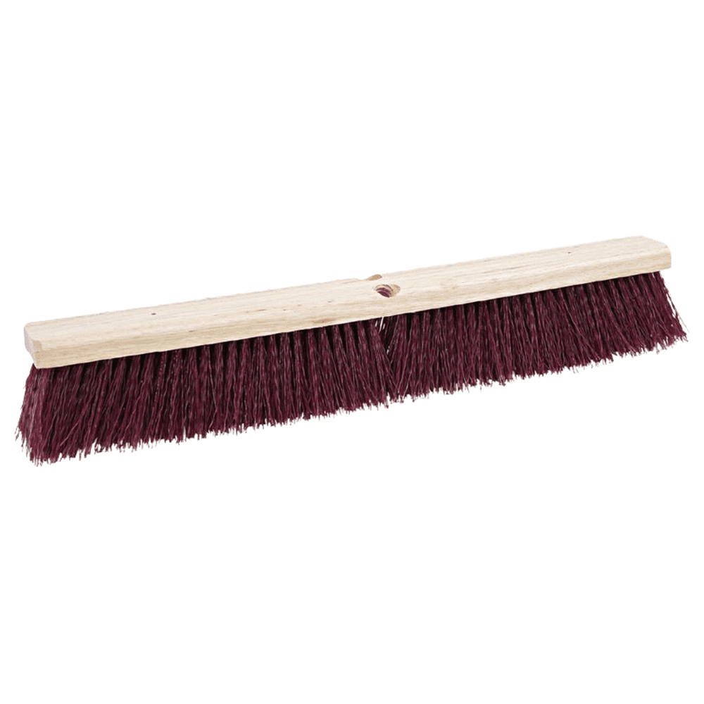 Boardwalk 24" x 3-1/2" Floor Brush Head with Stiff Polypropylene Bristles, Maroon Main - Image