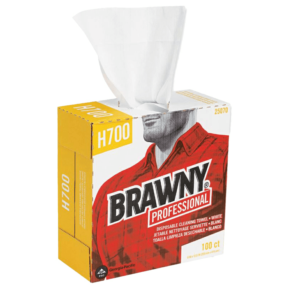 Brawny 9-3/32" x 16-1/2" Professional Medium Weight Disposable Cleaning Towel (100/Box) Main - Image