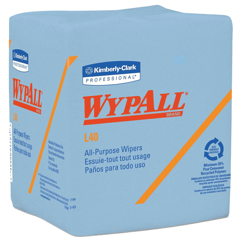 WypAll L40 1/4 Fold Wiper, Blue, 12-1/2" x 12" (12 Boxs/Case) Main - Image