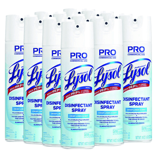 Lysol Professional Crisp Linen Scent Disinfectant Spray, 19 oz Aerosol Spray (12/Box) Main - Image