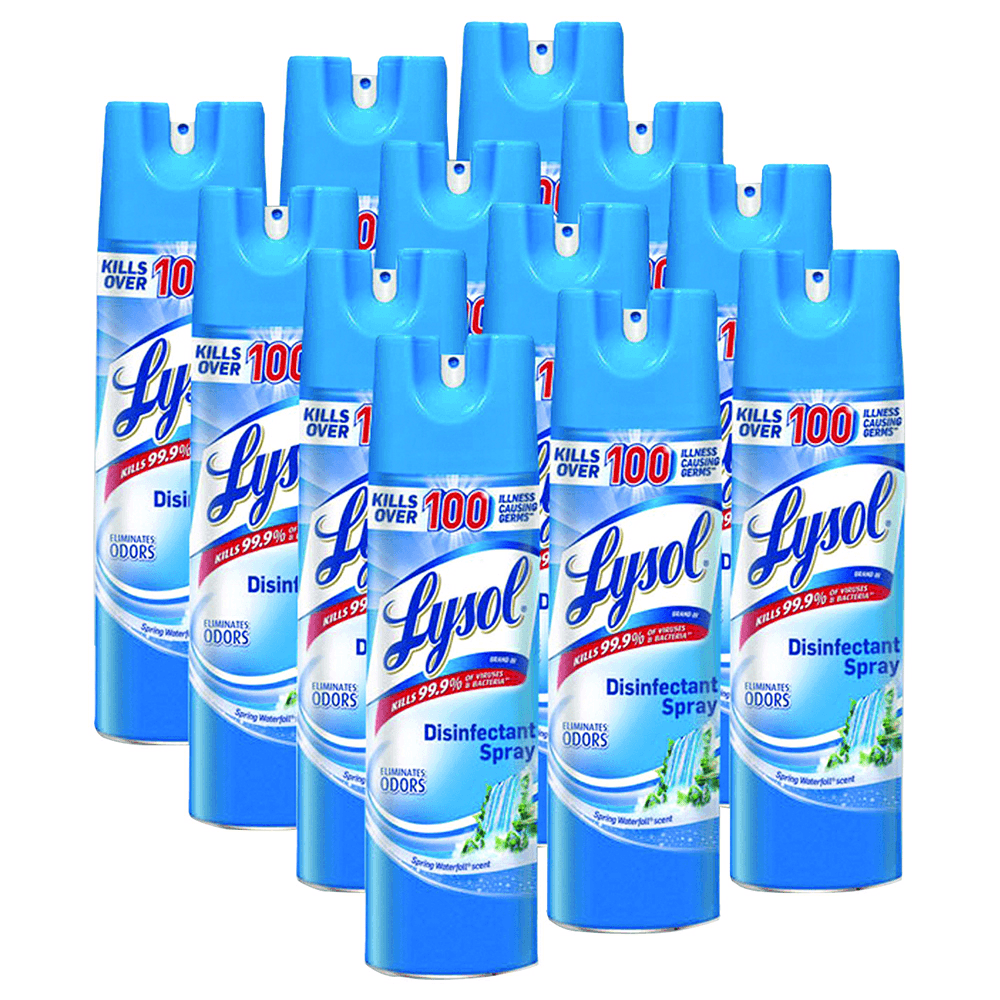 Lysol Spring Waterfall Scent Disinfectant Spray, 19 oz Aerosol Spray (12/Box) Main - Image