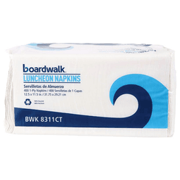 Boardwalk 1-Ply Office Pack Lunch Napkin, White, 12-1/2" x 11-1/2" (2400/Box) Main - Image
