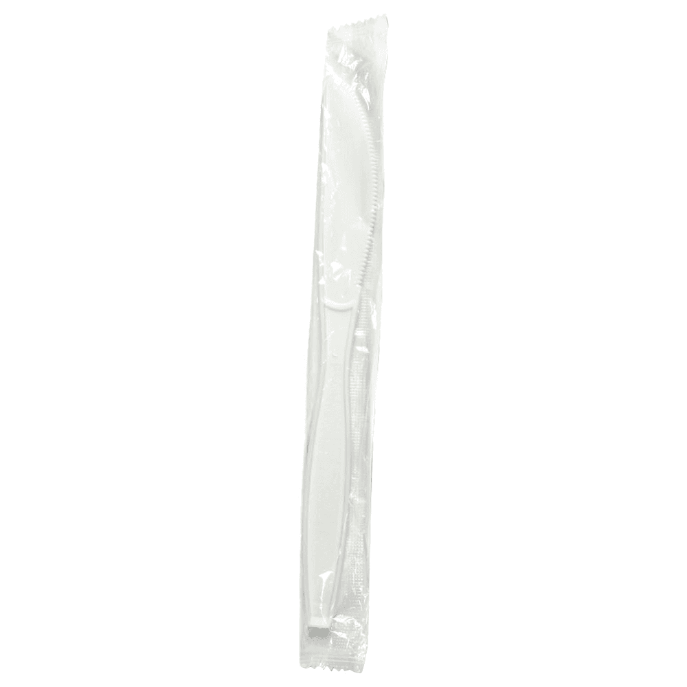 Individually Wrapped Medium Weight Knife, White (1000/Box) Main - Image