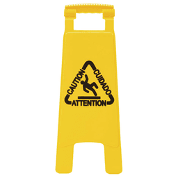 Boardwalk 10" x 2" x 26" 2-Sided Safety Wet Floor Sign, Yellow Main - Image