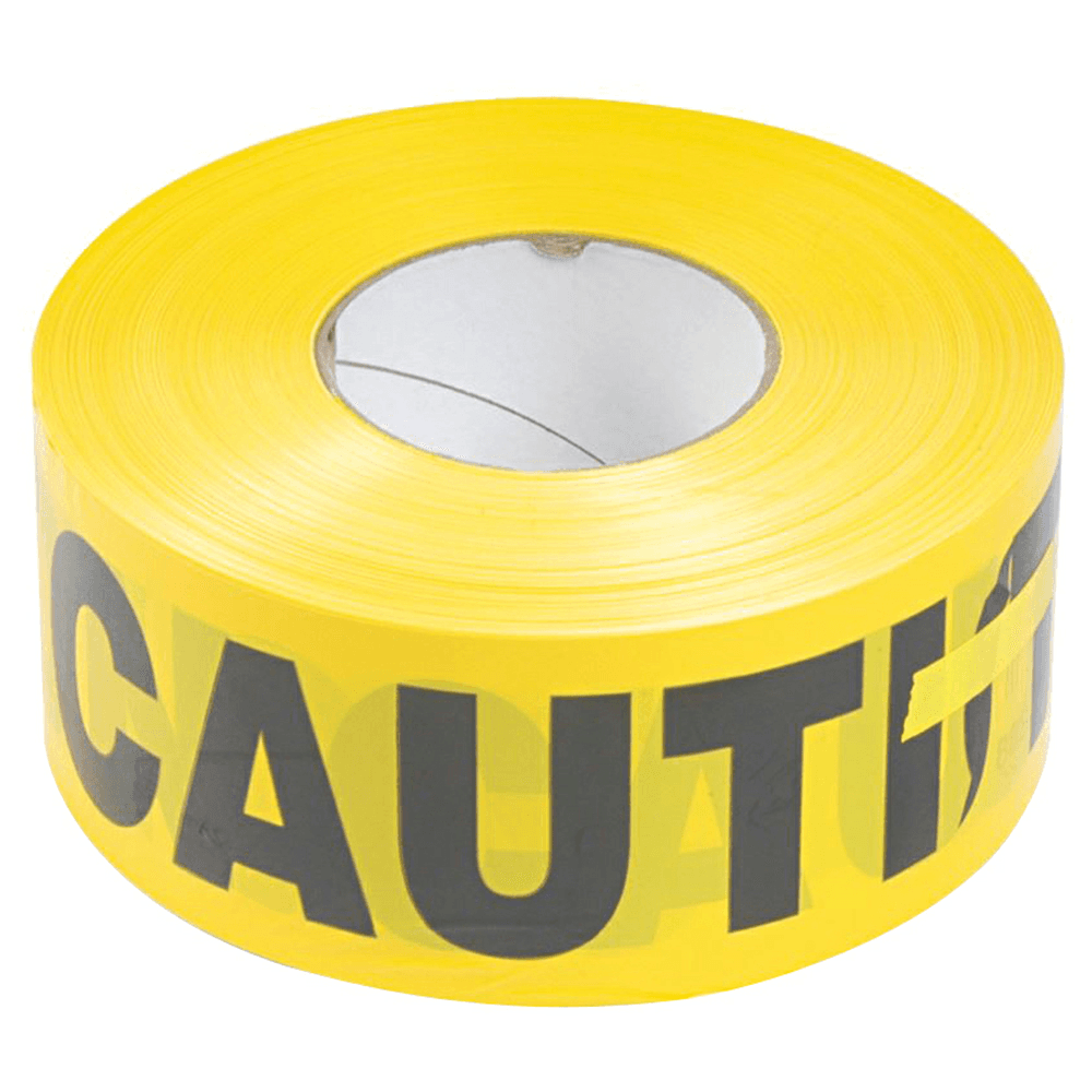 3" x 1000' Caution Barricade Safety Tape, Black/Yellow Main - Image