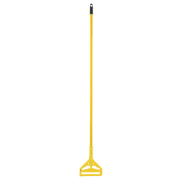 Boardwalk 60" Quick Change Side-Latch Plastic Mop Head Handle, Yellow Main - Image
