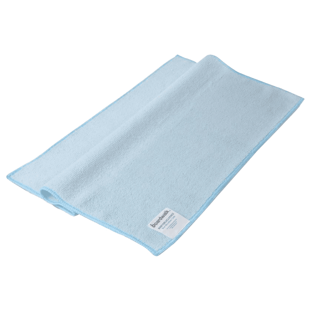 Boardwalk Microfiber Cleaning Cloth, Blue, 16" x 16" (24/Pack) Main - Image