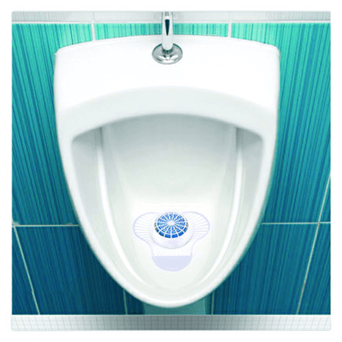 Boardwalk Green Apple Scent Urinal Screen with Non-Para Cleaner Block, Blue/White Alt 1 - Image