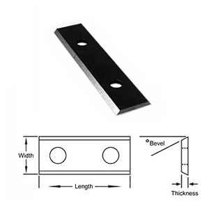 20mm x 12mm x 1.5mm 2-Sided Carbide Straight Insert Knives - Alt Image 1