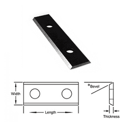 20mm x 12mm x 1.5mm 2-Sided Carbide Straight Insert Knives - Alt Image 1