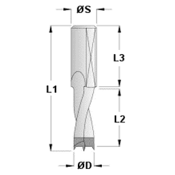 European Tooling Systems 5mm x 57mm Right Hand Boring Bit with 10mm Shank - Front View