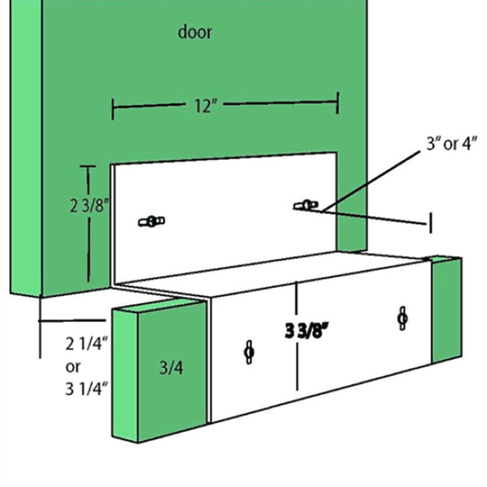 Ez Kick ADA toe kick measuring 12x4 inches in white