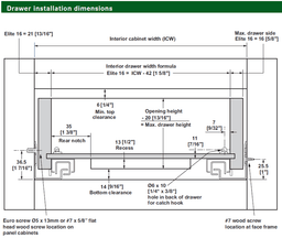Full extension soft-closing drawer slide by Grass