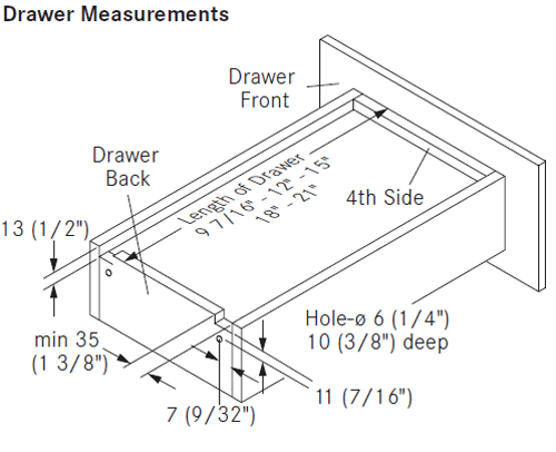 Standard Duty Undermount Drawer Slide for 5/8" Material, 100lb Capacity Full Extension Soft-Closing
