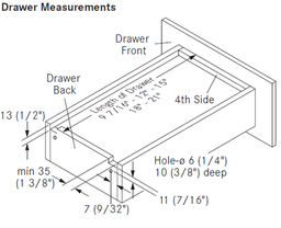 Standard Duty Undermount Drawer Slide for 5/8" Material, 100lb Capacity Full Extension Soft-Closing