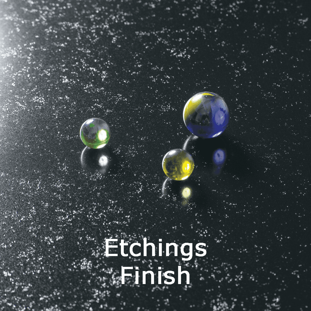 Formica IdealEdge Edgebanding in Black Fusion, 0.027" Thick, with Etchings Finish and Double Radius.