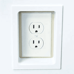 Fastcap Single Electric Trim Ring, White - Installation Image