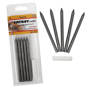 Fastcap Fatboy Gray Lead Refill Pack with 5 Refills and 3 Erasers