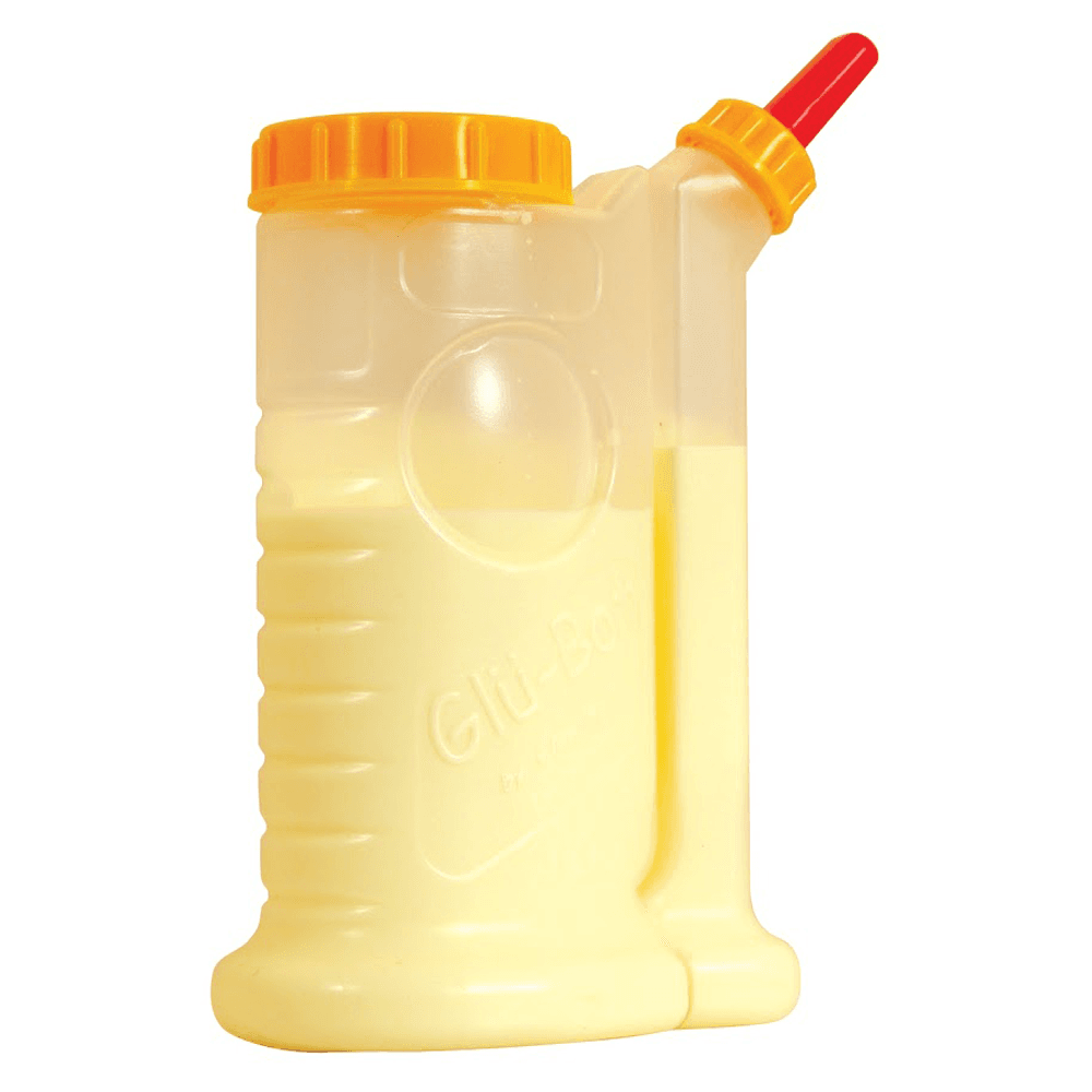 Glu-Bot Glue Bottle, 16 oz - Spill-Proof Nozzle - Easy-Squeeze Bottle - Polyethylene - Replaceable Lid and Cap Storage - Easy Fill Wide Mouth - Wide Bottom for Extra Stability - Great for Yellow Glue,