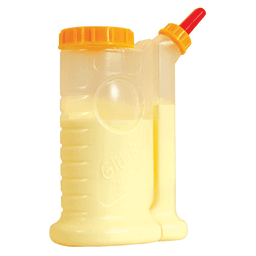 Glu-Bot Glue Bottle, 16 oz - Spill-Proof Nozzle - Easy-Squeeze Bottle - Polyethylene - Replaceable Lid and Cap Storage - Easy Fill Wide Mouth - Wide Bottom for Extra Stability - Great for Yellow Glue,
