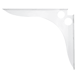 Close-up of Fastcap 15" x 18" SpeedBrace Shelf Bracket in White Finish