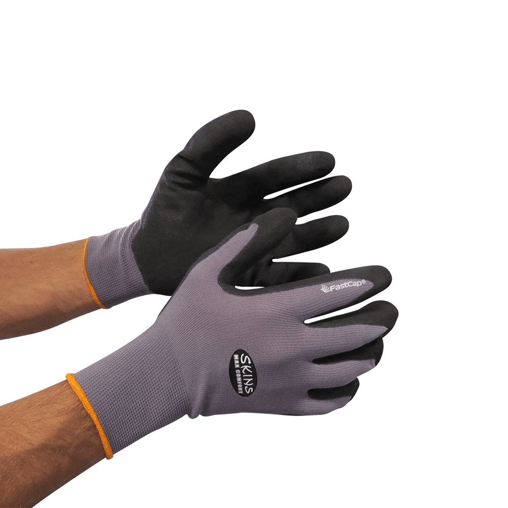 Medium powder-free nitrile gloves by Fastcap