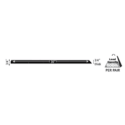 30" Stealth SpeedBrace in Black - Supports up to 300 lbs - Powder Coated Steel - Countersunk Screw Holes - Fastcap