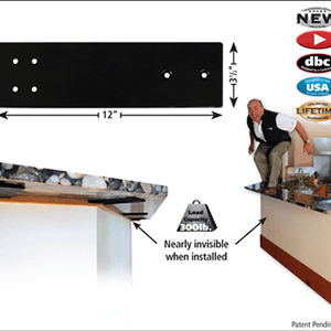 Stealth SpeedBrace supports countertop and bar overhangs with no visible kicker