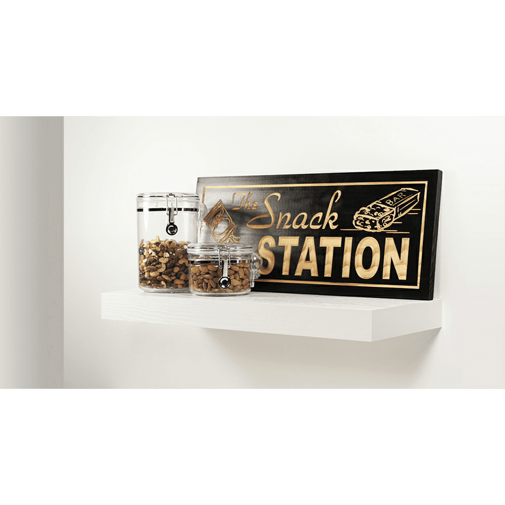 8" x 31-3/4" Extra Large Low Profile Floating Shelf Bracket, Black Finish Alt 2 - Image
