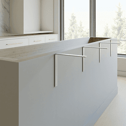8" x 8" Freedom Hidden Countertop Bracket, Flat White Finish Alt 3 - Image