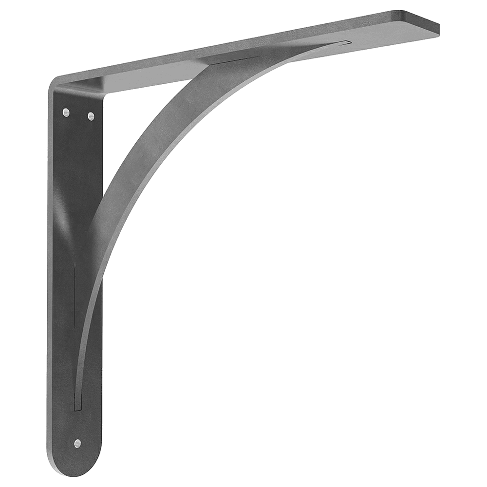 2" x 12" Brunswick Countertop Bracket, Flat Black Finish Alt 1 - Image