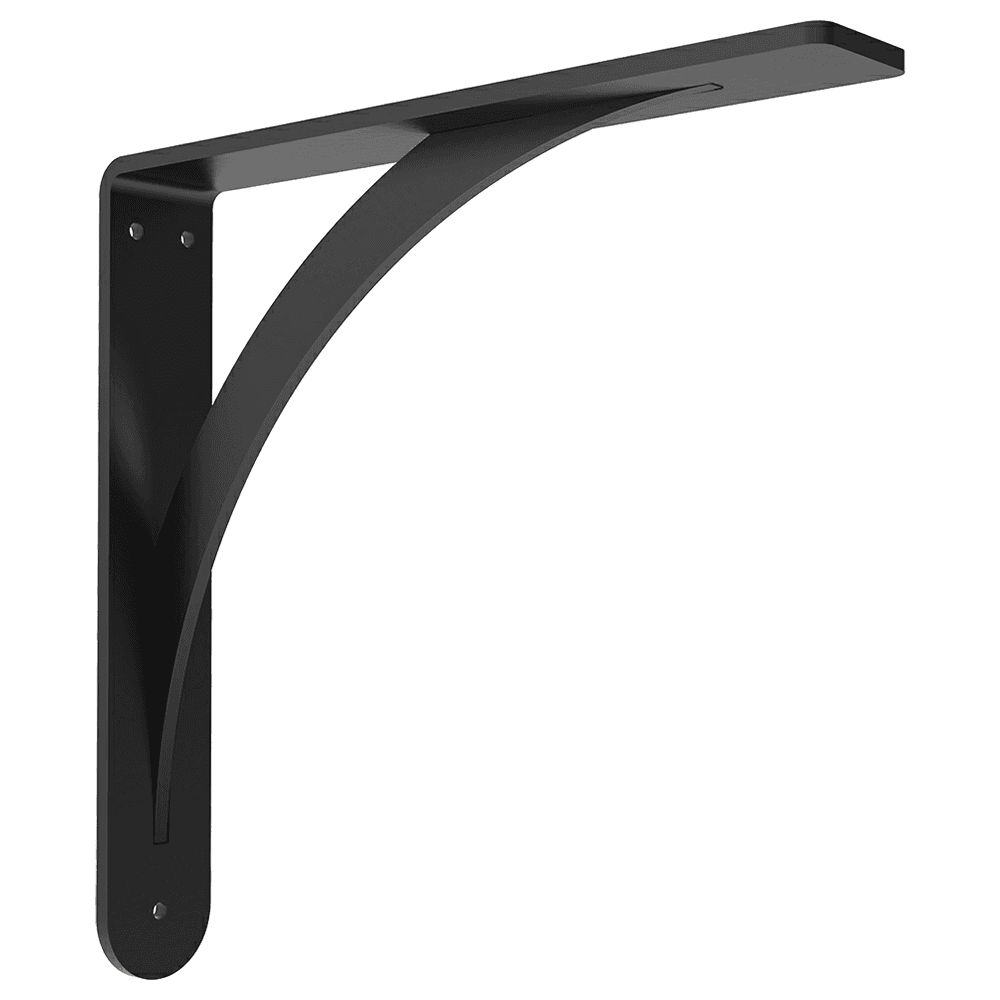 2" x 16" Brunswick Countertop Bracket, Flat Black Finish Main - Image