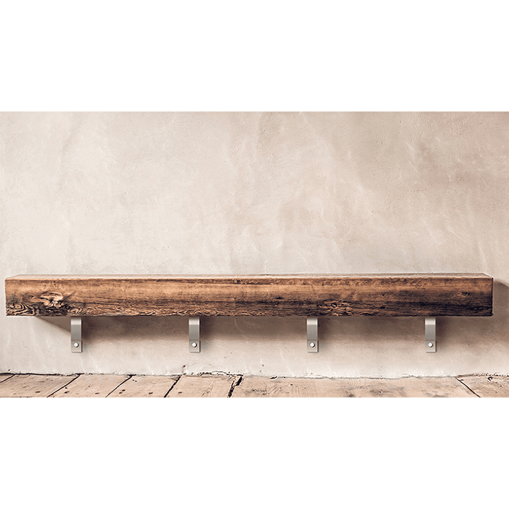 2" x 16" Savona Commercial Bench Bracket, Faux Stainless Powder Coat Finish Alt 1 - Image